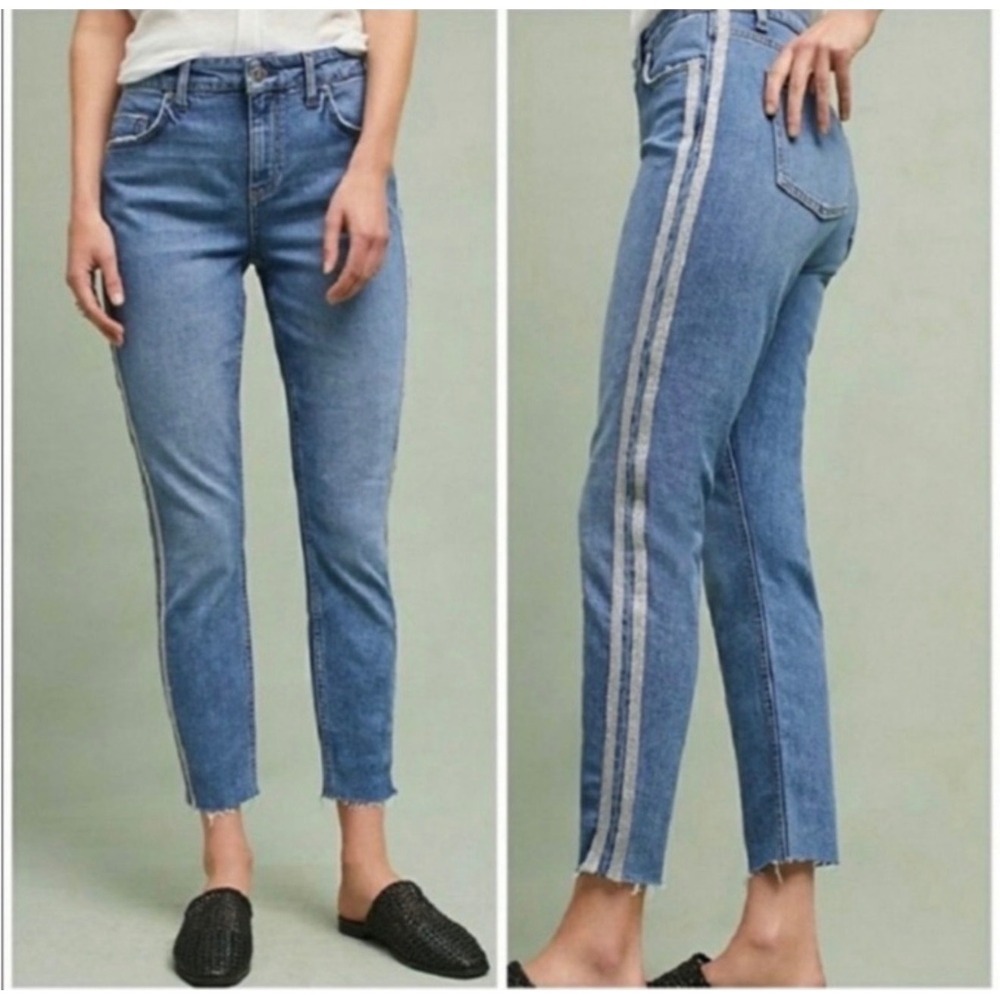 Pilcro And The Letterpress Size 27 Stripe The Boyfriend Jeans Streetwear Y2K